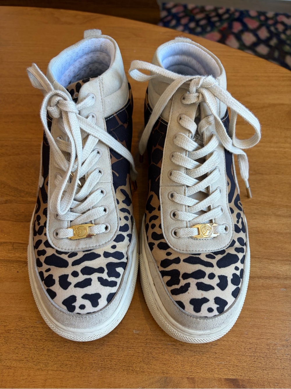 Loci Temperley London Women's High-Top Leopard Print Sneakers